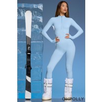 Oh Polly Super Sculpt Base Layer Jumpsuit in Baby Blue