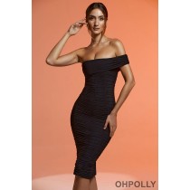 Oh Polly Single Strap Midaxi Dress in Black