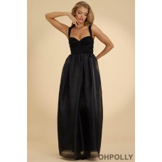 Oh Polly Corset Organza Maxi Dress in Black