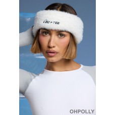 Oh Polly Faux Fur Headband in White