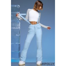 Oh Polly Fleece Lined Ski Pants in Baby Blue