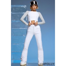 Oh Polly Fleece Lined Ski Pants in White