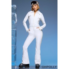 Oh Polly Fleece Lined Ski Suit in White