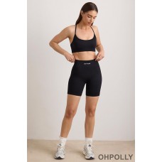 Oh Polly FlexiRib Biker Shorts in Black