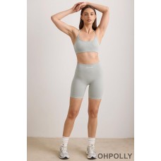 Oh Polly FlexiRib Biker Shorts in Grey