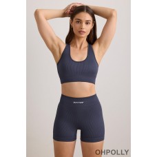 Oh Polly FlexiRib Mini Shorts in Slate