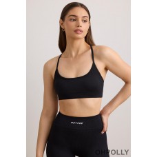 Oh Polly FlexiRib Scoop Neck Sports Bra in Black