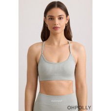 Oh Polly FlexiRib Scoop Neck Sports Bra in Grey