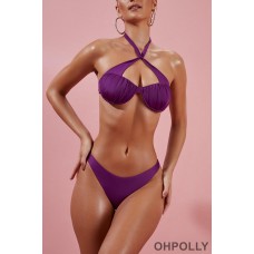 Oh Polly Give Me Fever V Shaped Bikini Bottoms in Purple