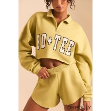 Oh Polly Half Zip Sweater in Matcha Green