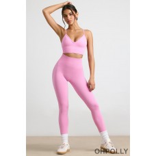 Oh Polly High-Waist Define Luxe Leggings in Bubblegum Pink