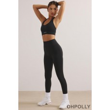 Oh Polly High Waist Define Luxe Leggings in Jet Black