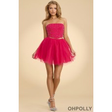 Oh Polly High Waist Tulle Mini Skirt in Hot Pink