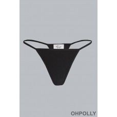 Oh Polly Mid-Rise Seamless Thong in Black