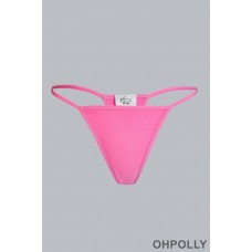 Oh Polly Mid-Rise Seamless Thong in Bubblegum Pink