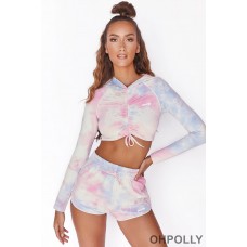 Oh Polly On Track Mini Runner Shorts in Tie Dye