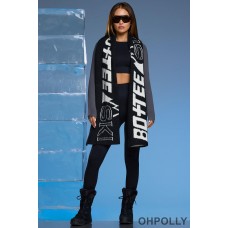 Oh Polly Oversized Chunky Knit Scarf in Black