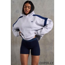 Oh Polly Oversized Hooded Sweatshirt in Heather Grey