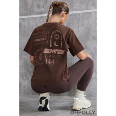 Oh Polly Oversized T-Shirt in Brown