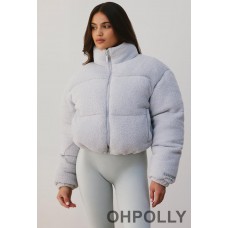 Oh Polly Puffer Jacket in Fog