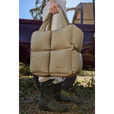 Oh Polly Quilted Puffer Bag in Soft Olive