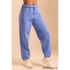 Oh Polly Relaxed Fit Joggers in Cerulean Blue