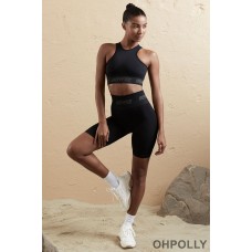 Oh Polly Seamless High Waist Biker Shorts in Black