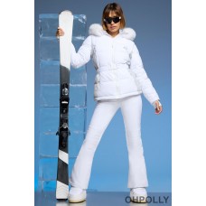 Oh Polly Ski Jacket with Detachable Sleeves in White