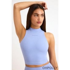 Oh Polly Soft Active High-Neck Tank Top in Lavender Blue