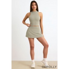 Oh Polly Soft Active Mini Skort in Mineral