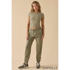 Oh Polly Soft Active Short Sleeve Tee in Soft Olive