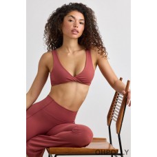 Oh Polly Soft Active V-Neck Sports Bra in Rust