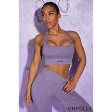 Oh Polly Square Neck Sports Bra in Violet