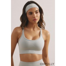 Oh Polly Strappy Define Luxe Sports Bra in Fog