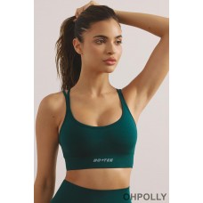 Oh Polly Strappy Define Luxe Sports Bra in Jade Green