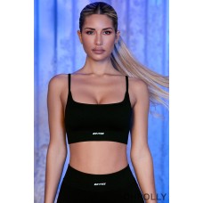 Oh Polly Strappy Sports Bra in Black