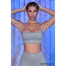 Oh Polly Strappy Sports Bra in Grey