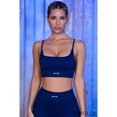 Oh Polly Strappy Sports Bra in Navy