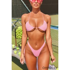 Oh Polly Thong Bikini Bottoms in Pink